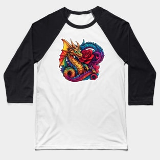 Dragon with rose Baseball T-Shirt
